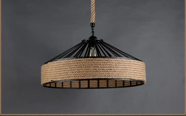 Hemp Rope Industrial Pendant Light