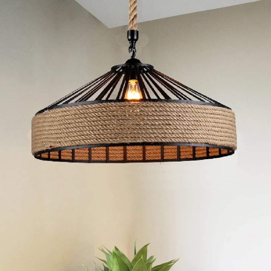 Hemp Rope Industrial Pendant Light