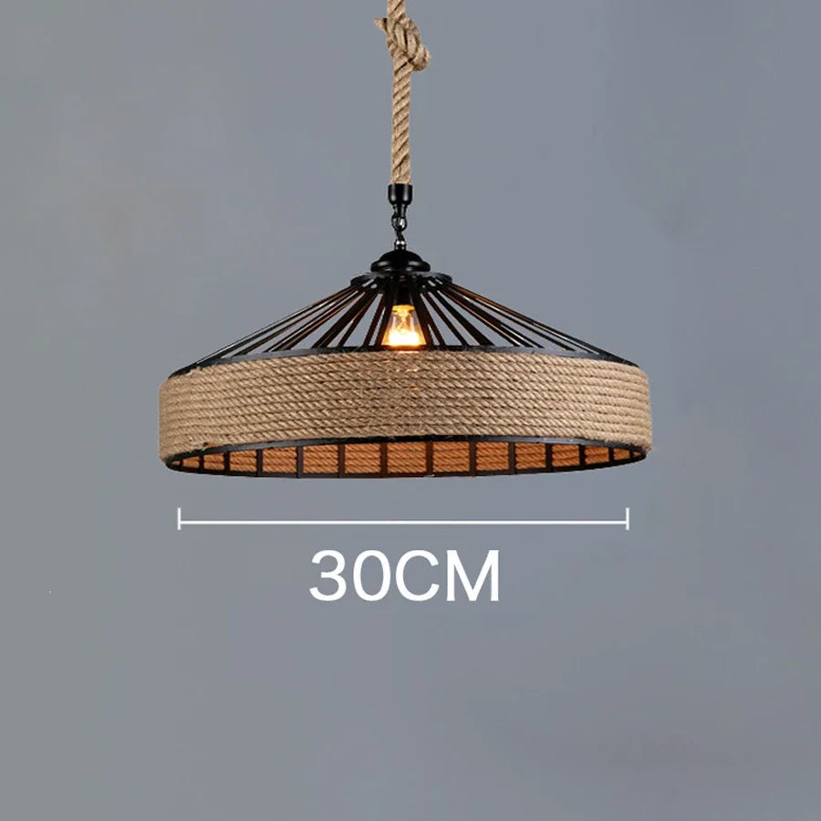 Hemp Rope Industrial Pendant Light