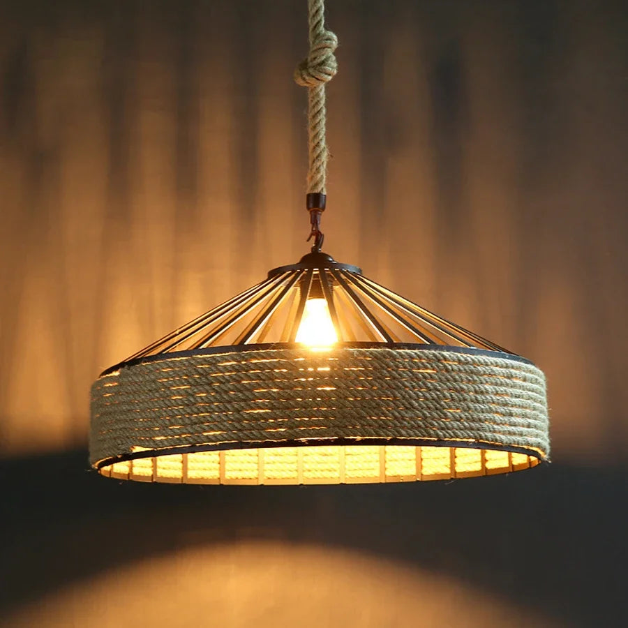 Hemp Rope Industrial Pendant Light