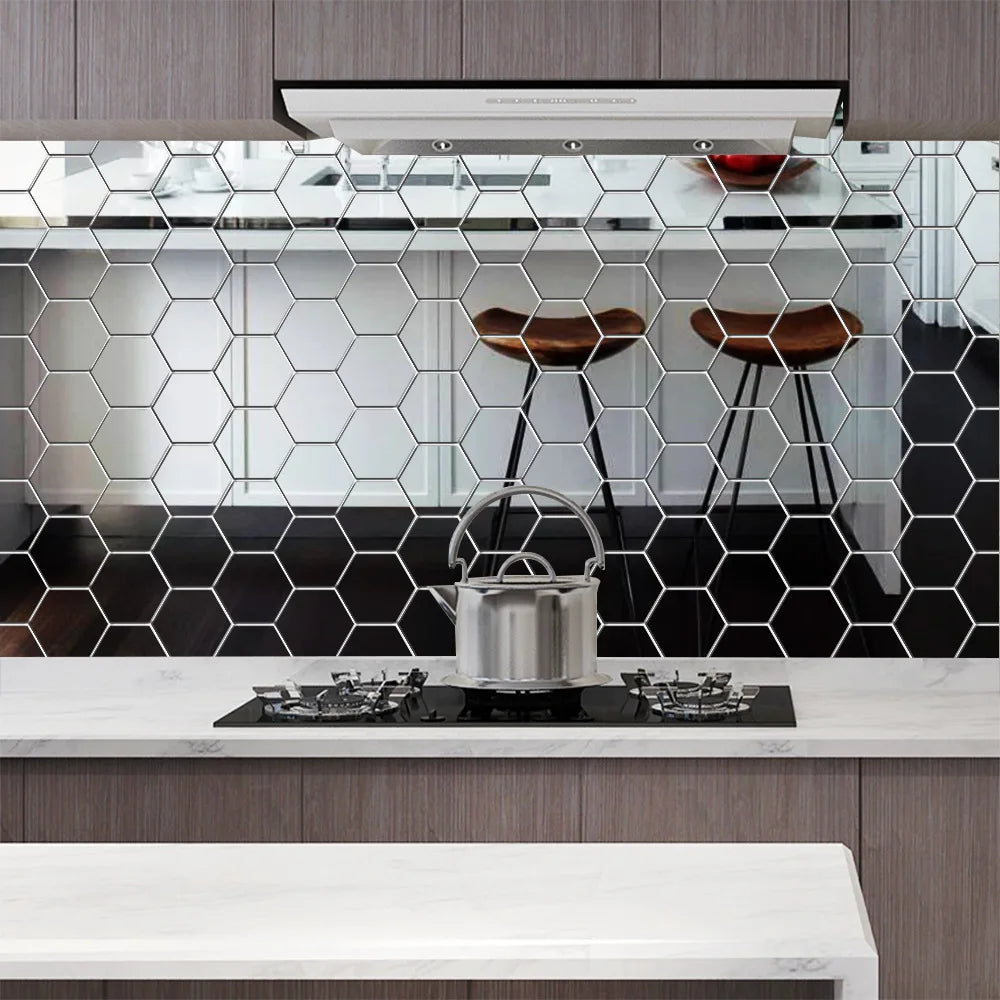 Hexagon Acrylic Mirror Wall Stickers