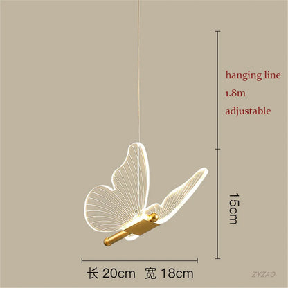 مصباح معلق LED على شكل فراشة من الأكريليك من DecorBites™ - تصميم عصري فاخر