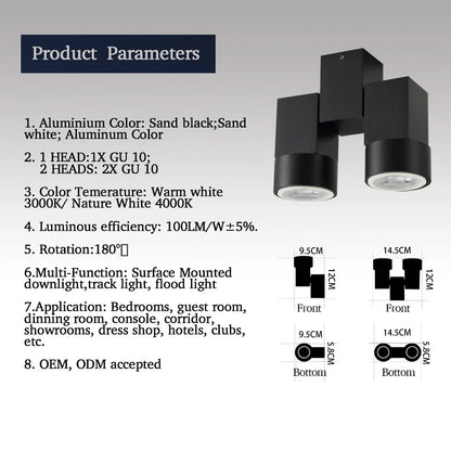 Foco empotrable LED GU10 ajustable DecorBites™ 180 para montaje en superficie