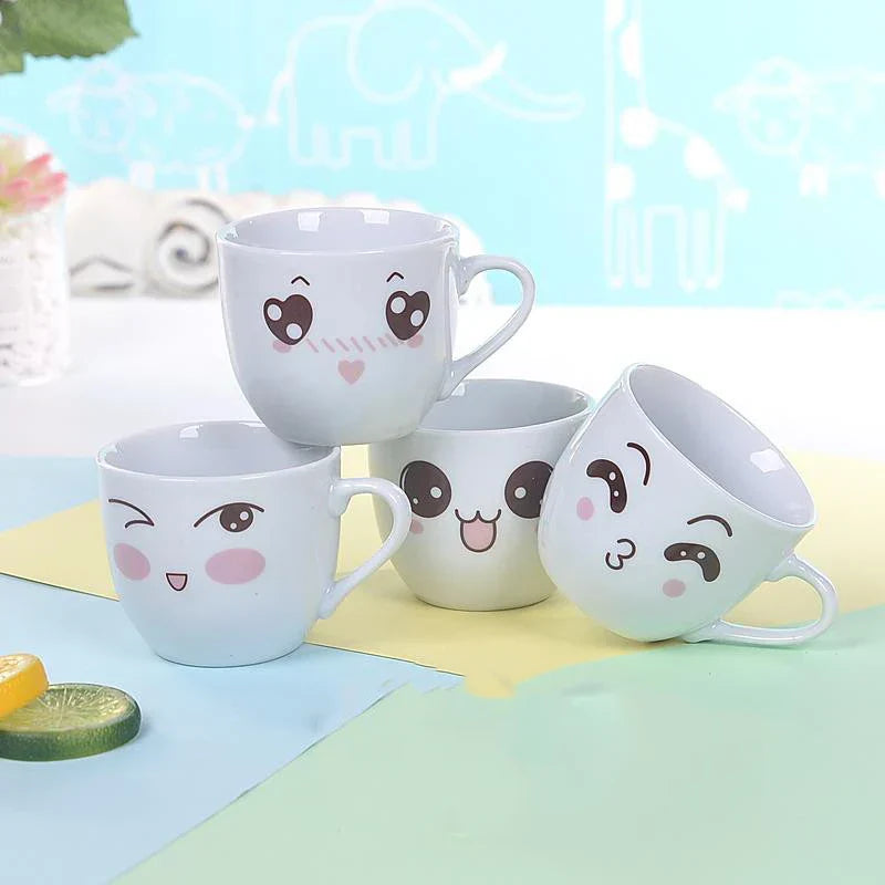 DecorBites™ Cartoon Coffee Mug Set with Spoon, Porcelain Breakfast Cup, Couples Lover's Gifts