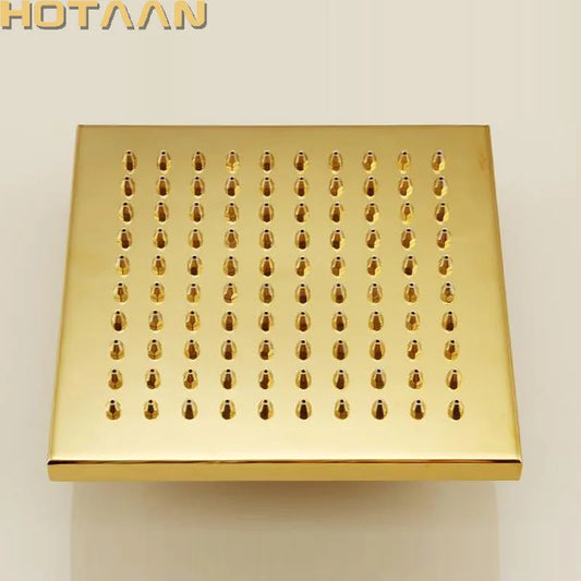 DecorBites™ Gold Square OverHead Rain Shower Head Copper Bathroom Shower
