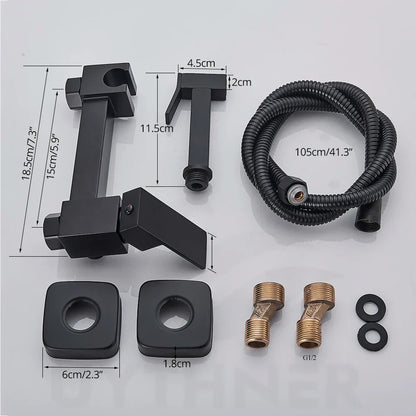 DecorBites™ Bidet Shower Faucet Set: Matte Black Brass Hygienic Spray Tap with Hot/Cold Mixer