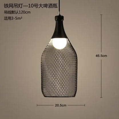 DecorBites™ Industrial Birdcage Chandelier: Retro Iron Net Hanging Lamp for Creative Home Lighting