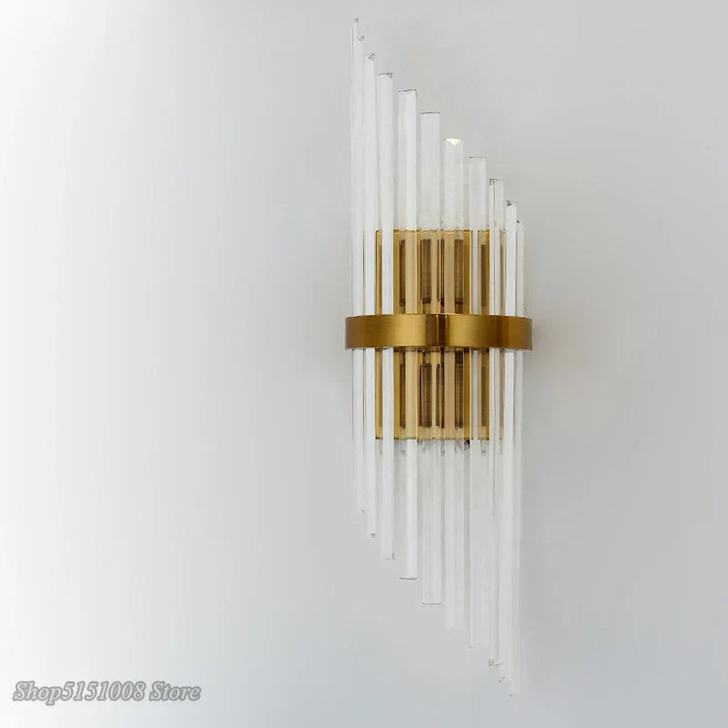 DecorBites™ Crystal Golden Wall Lamp: Luxury American Country Light for Home, Hotel, and Office