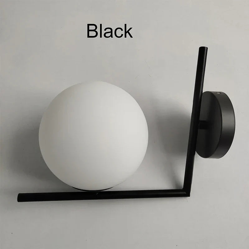 DecorBites™ Gold Glass Ball Wall Sconce LED Round Ball Wall Lamp