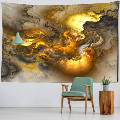 Colorful Clouds Galaxy Tapestry by Decobites - Hippie Wall Hanging Boho Decor