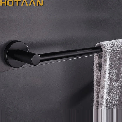 DecorBites™ Matte Black Wall Mounted Towel Bar - Modern Bathroom Accessories Holder