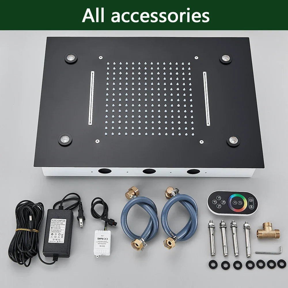 DecorBites™ LED Rainfall Shower Head Ceiling Mount Large Size for Bathroom Shower