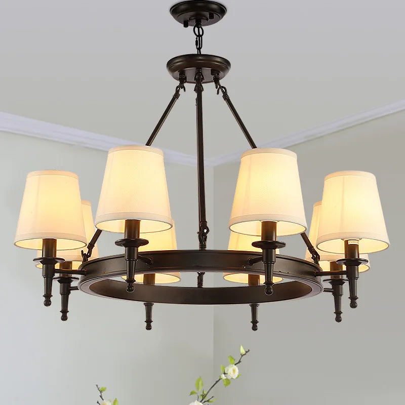 ثريا DecorBites™ من القماش الريفي: إضاءة سقف مصنوعة من الحديد المطاوع لغرفة النوم والمطبخ وغرفة المعيشة