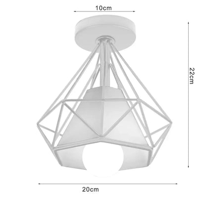 Lámpara de techo DecorBites™ con jaula de hierro, diseño nórdico retro para cocina o hogar.