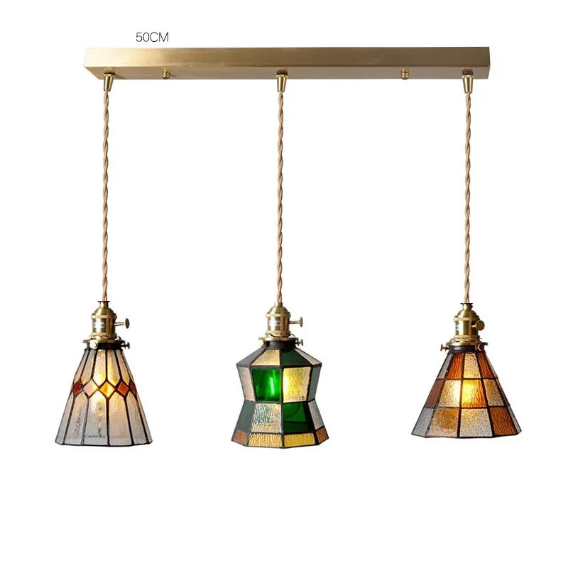 DecorBites™ Glass Copper Pendant Light with Wood Knob Switch: Modern Nordic LED Hanging Lamp