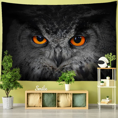 Decobites Owl Totem Tapestry Wall Hanging for Witchcraft & Psychedelic Bedroom Decor