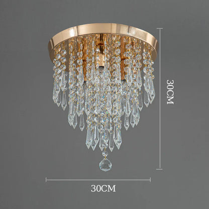 Lámpara de techo de cristal DecorBites™: Elegante lámpara colgante dorada para la decoración del hogar.