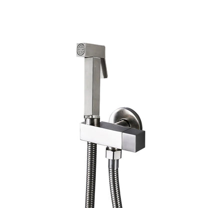 DecorBites™ Black Bidet Faucet with Single Handle, Wall Mounted, Cold Water, Brass Sprayer Head