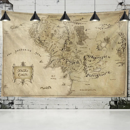 Decobites Antique Pirate Treasure Map Tapestry Wall Hanging Hippie Boho Decor