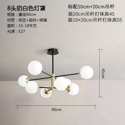 Lámpara de araña LED con bola de cristal DecorBites™ - Luminarias modernas para interiores, ideales para sala de estar y dormitorio.