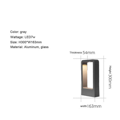 DecorBites™ 7W LED عمود إضاءة من الألومنيوم للحدائق الخارجية