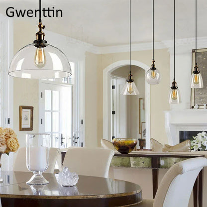 DecorBites™ Industrial Glass Pendant Light for Modern Home Decor