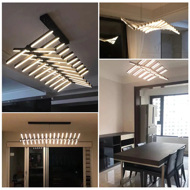 DecorBites™ LED Chandelier: Modern Art Pendant Lighting for Living Room, Dining Room, Office & Bar