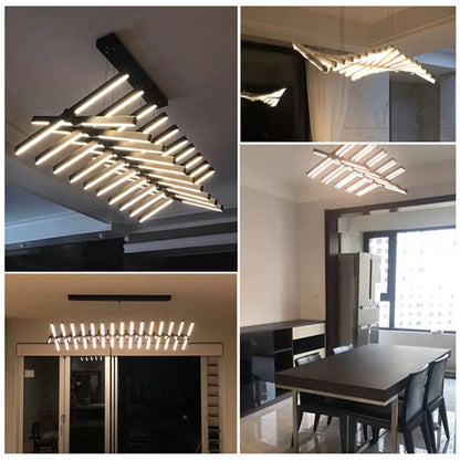 DecorBites™ LED Chandelier: Modern Art Pendant Light for Living/Dining Room, Office, Bar
