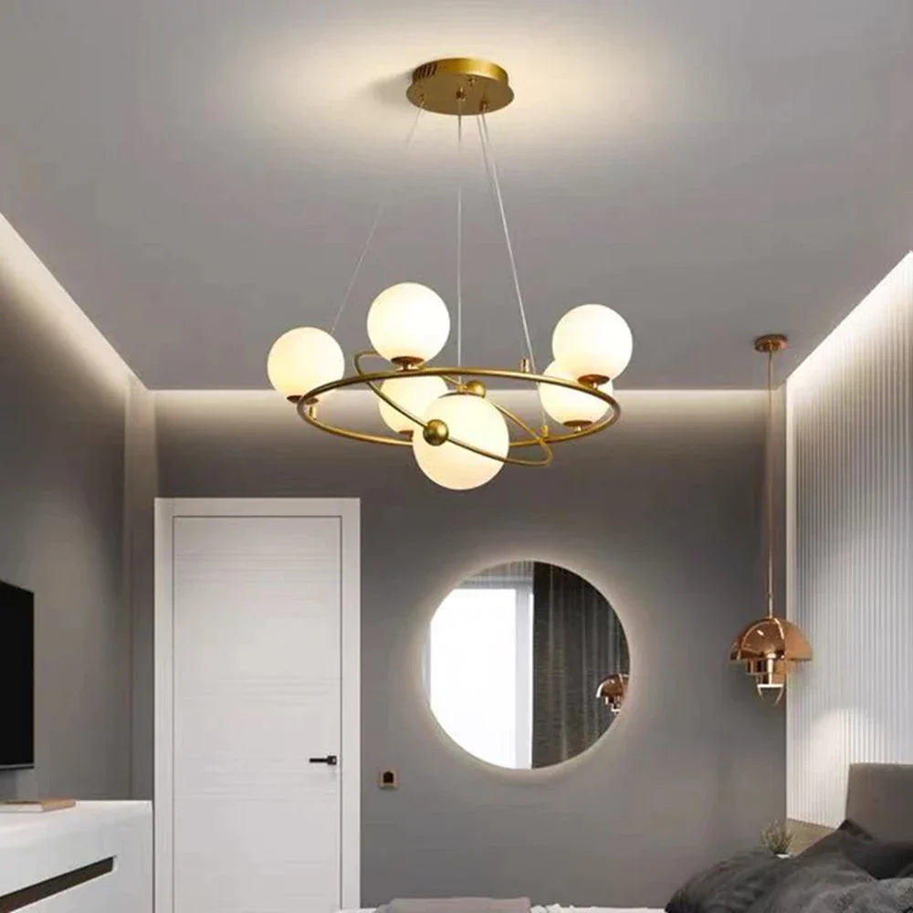 DecorBites™ Gold LED Chandelier Rings for Living Kitchen Bedroom Dining Room