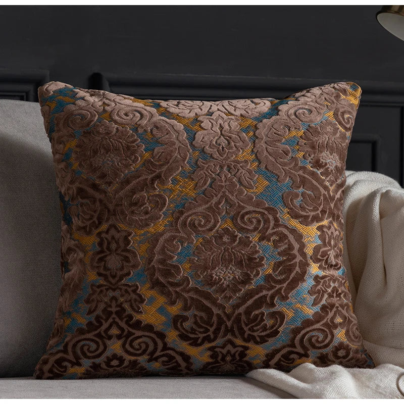 DecorBites™ Damask Cut Velvet Baroque Style Cushion Covers 45x45cm