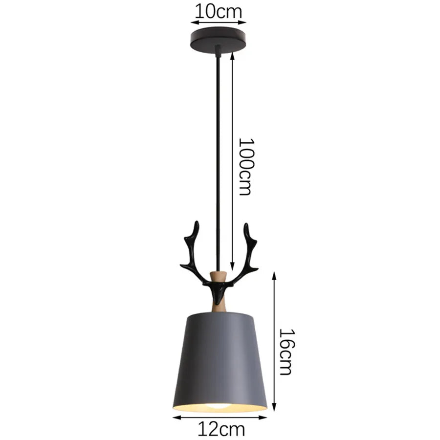 DecorBites™ Industrial Gray Pendant Light with LED for Living Room, Foyer - Modern Luminaire