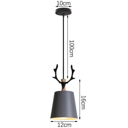 DecorBites™ Industrial Gray Pendant Light with LED for Living Room, Foyer - Modern Luminaire