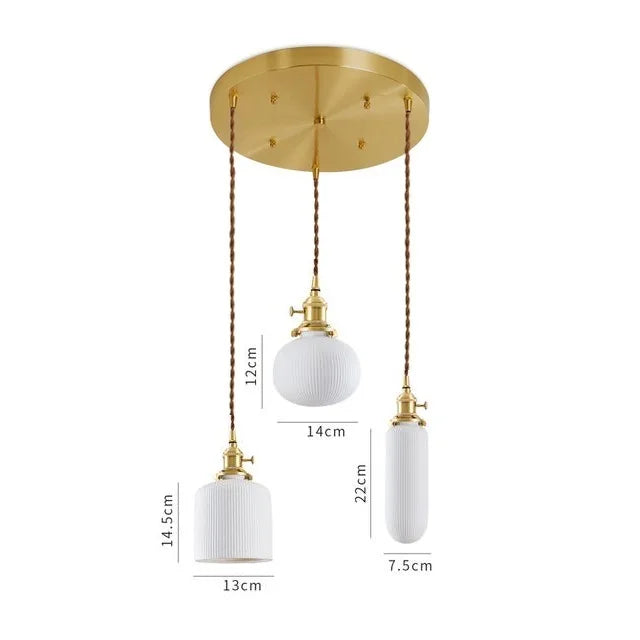 DecorBites™ Ceramic LED Pendant Light: Japanese Style, Nordic Design, Modern Living Room Hanging Lamp