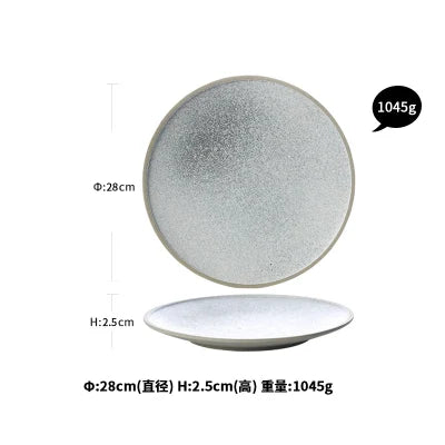 DecorBites™ Ceramic Dinner Plate Set - Stone Inspired Design