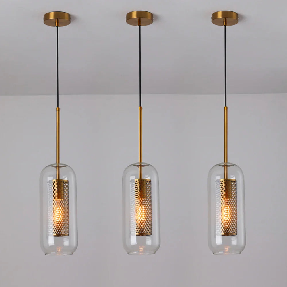 مصباح معلق من الزجاج على شكل كرة من DecorBites™، مناسب للمطبخ الحديث وغرفة الطعام والمعيشة