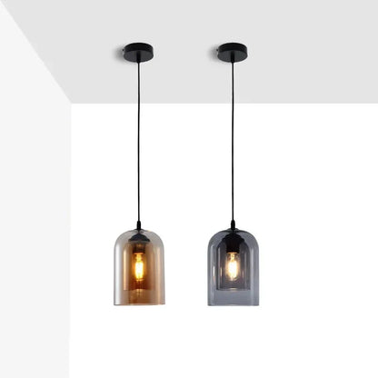 Nordic Smoky Gray Glass Pendant Light