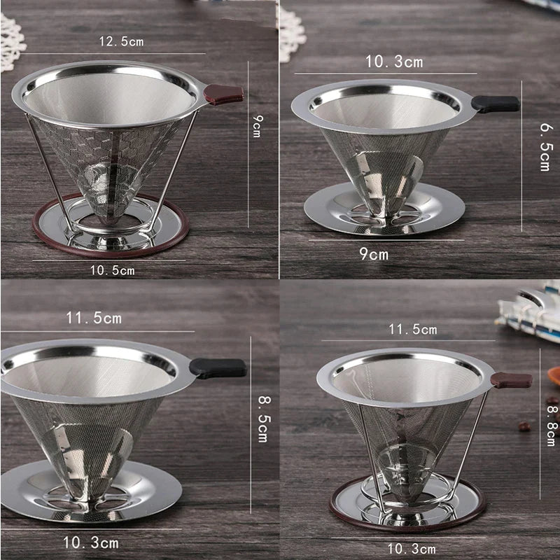 Decorbites™ Doppelschichtiger Edelstahl-Kaffeefilter-Trichter für langlebige Zubereitung
