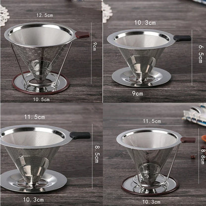 Decorbites™ Doppelschichtiger Edelstahl-Kaffeefilter-Trichter für langlebige Zubereitung