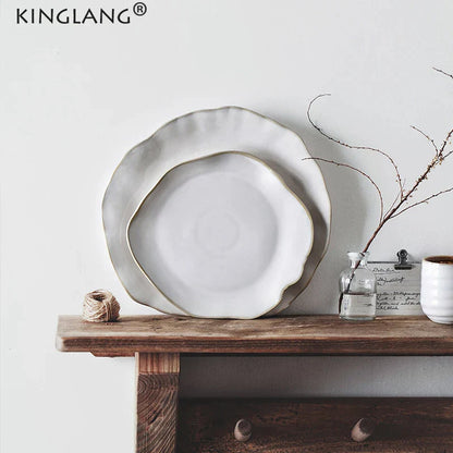 DecorBites™ Ceramic Dinner Plate Set - Premium Quality Round Plates for Restaurants and Home Use