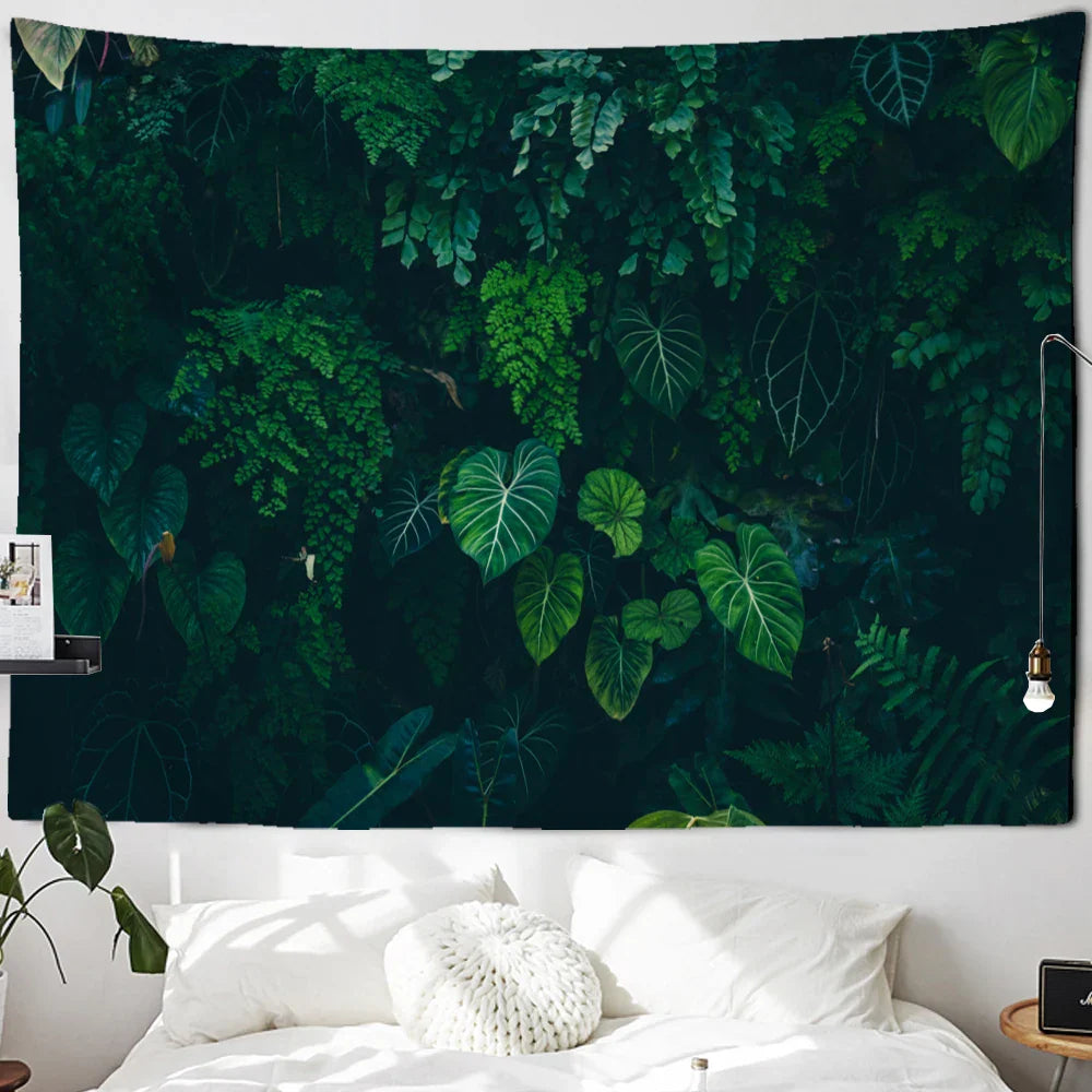 Decobites Palm Tree Leaf Tapestry Wall Hanging: Tropical Boho Witchcraft Hippie Home Decor