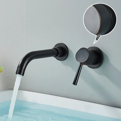 DecorBites™ Brushed Gold/Black Wall Mounted Bathroom Basin Faucet - Hot/Cold Water Mixer