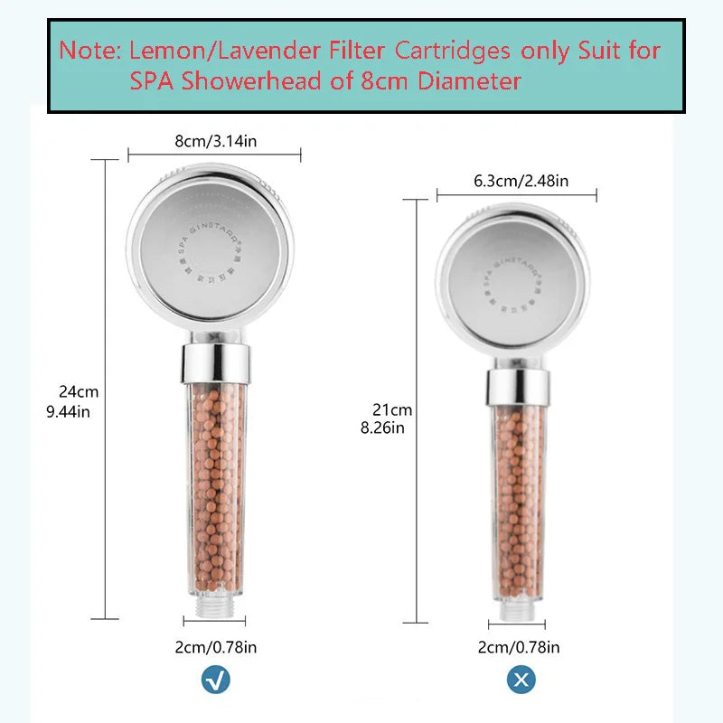 رأس دش DecorBites™ Aroma: رائحة فيتامين الليمون والخزامى والورد وتنقية المياه بالضغط العالي