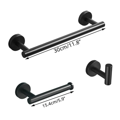 Juego de accesorios de baño DecorBites™: Barra para toallas, gancho para bata, estante, repisa, portarrollos de papel higiénico, gancho