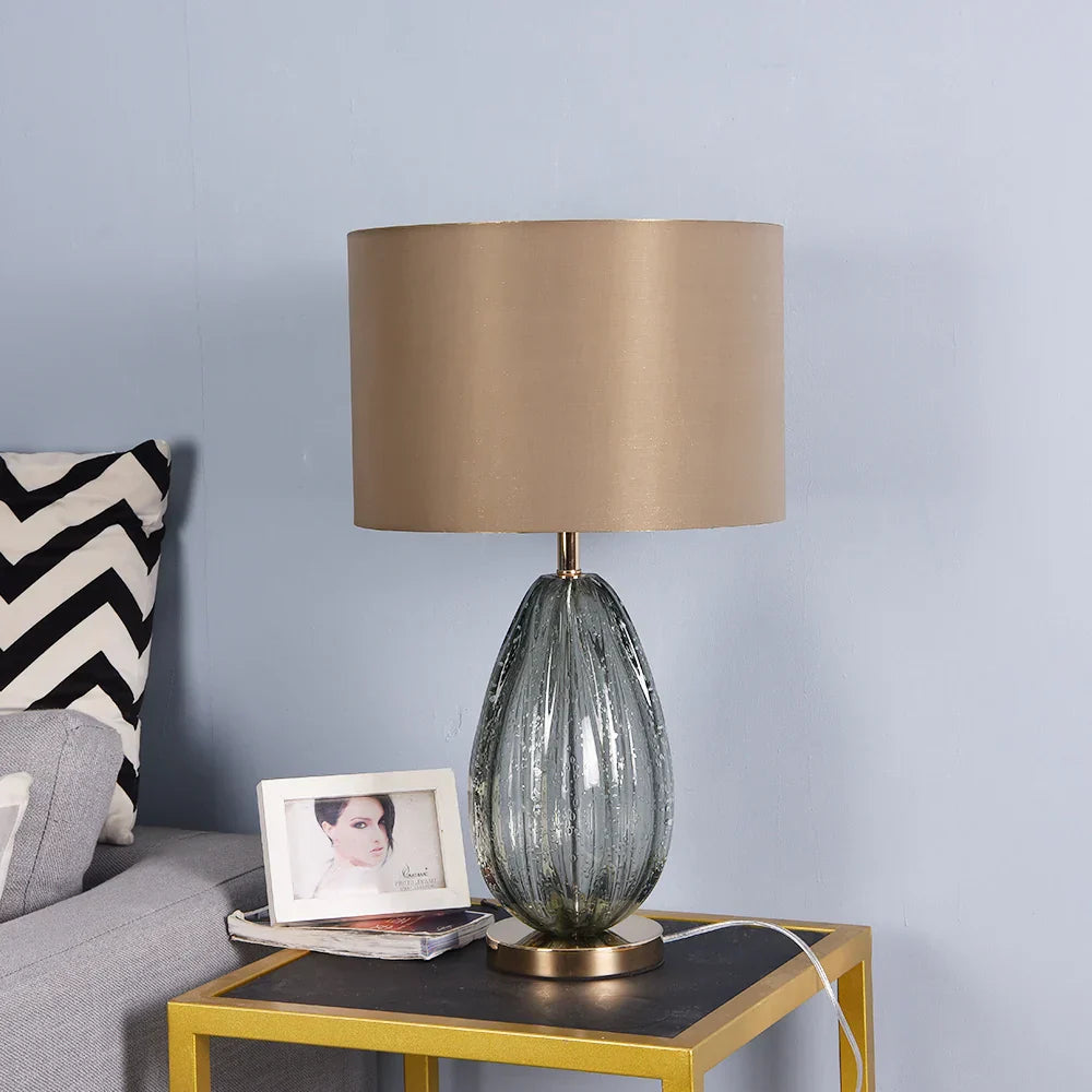 Lámpara de mesa de cristal Liuli Glaze™ Decorbites, lámpara grande para sala de estar y dormitorio