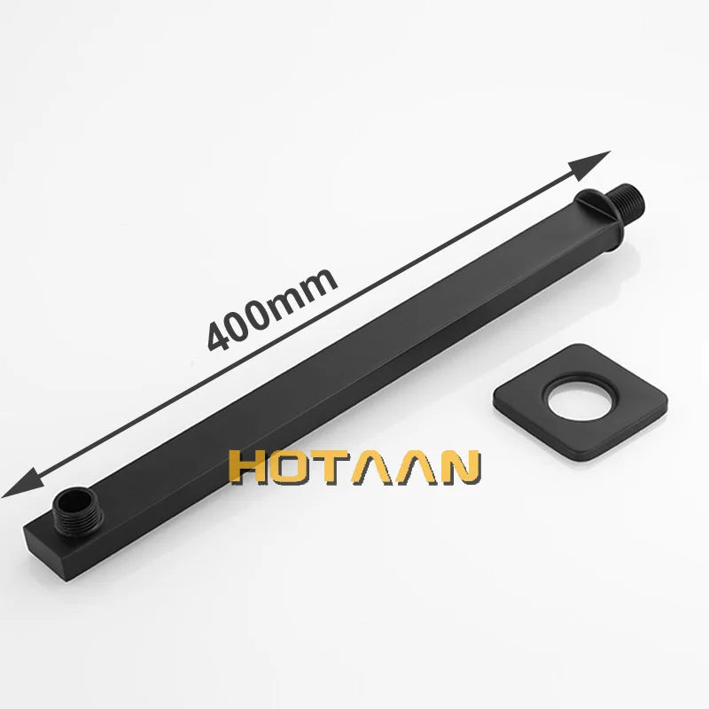 رأس دش مطري أسود من DecorBites™ مع ذراع، ذراع بطول 40 سم - ملحقات حمام Chuveiro Ducha