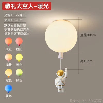 DecorBites™ Kids Space Balloon LED Ceiling Lamp - Creative Nordic Cartoon Decor