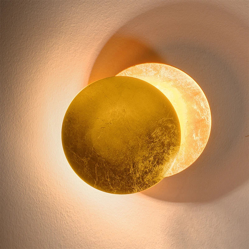 DecorBites™ LED Gold Eclipse Circle Wall Lamp for Bedroom Living Room