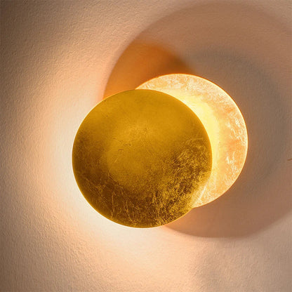 DecorBites™ LED Gold Eclipse Circle Wall Lamp for Bedroom Living Room