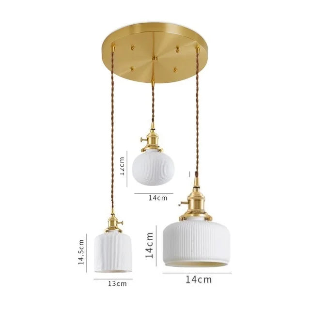 DecorBites™ Ceramic LED Pendant Lights | Copper Modern Hanglamp for Home Indoor Lighting