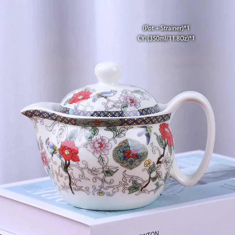 Juego de té DecorBites™ con tetera de dragón, vajilla de porcelana Kung Fu para la ceremonia del té Puer Oolong
